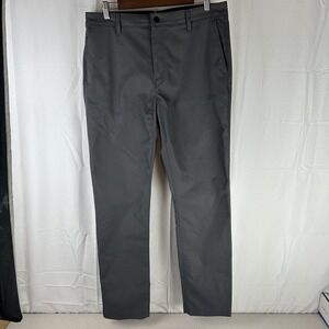 Proof Pants Mens 34x32 Gray Slim Chino Solotex Polyester Stretch Casual Travel